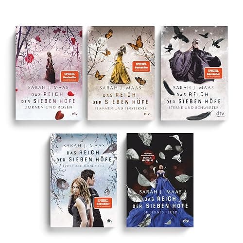 Sarah J. Maas Bücher Bundle – Das Reich der sieben Höfe Band 1-5 – Fantasy Bestseller Set mit exklusivem Lesezeichen – romantische epische Saga für Jugendliche und Erwachsene – Romantasy Bücherpaket - Image 1
