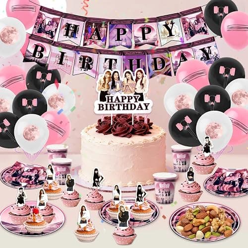 Blackp Geburtstag Deko, 95 Stück Geburtstagsdeko Set, Kindergeburtstag Deko Mit Tischdecke Pappteller Becher Servietten Cake Toppers etc, Geeignet für Kinder Themenparty thumbnail 7