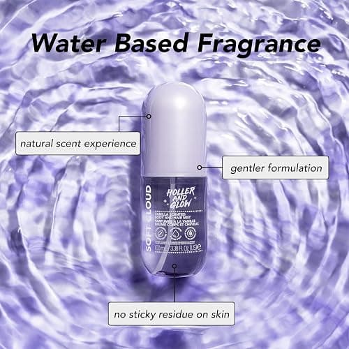 Holler And Glow Mood Boosting Soft Cloud Body & Hair Mist, Body Spray, Teen Girls Spritz, Long Lasting, Vanilla, Sweet Scented, Water Based Fragrance For Tweens, Clean & Gentle Formula, 3.38 Fl Oz thumbnail 4