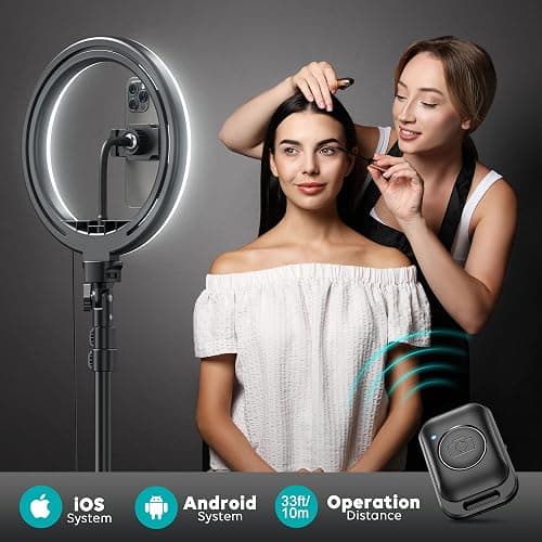 Weilisi 10" Ring Light with Stand 72'' Tall & Phone Holder,38 Color Modes Selfie Light with Tripod Stand,Stepless Dimmable/Speed LED Ring Light for iPhone & Android,YouTube, Makeup,TIK Tok thumbnail 4