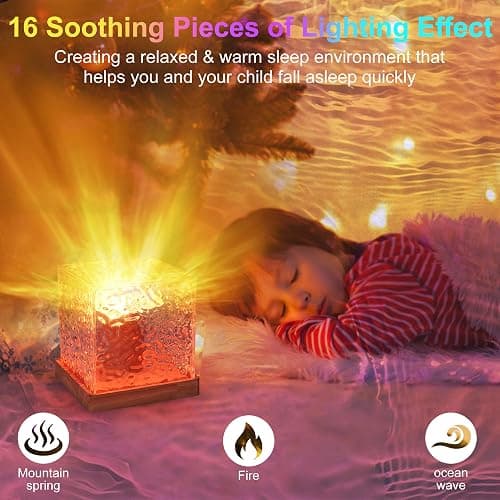 RICHMYC Ocean Wave Projector Light, 16 Colors Gradual Rotating Water Lamp with Remote Control, Beach Decor Sea Themed Northern Lights Projector for Office Bedroom Bar Restaurant(Wood) thumbnail 3