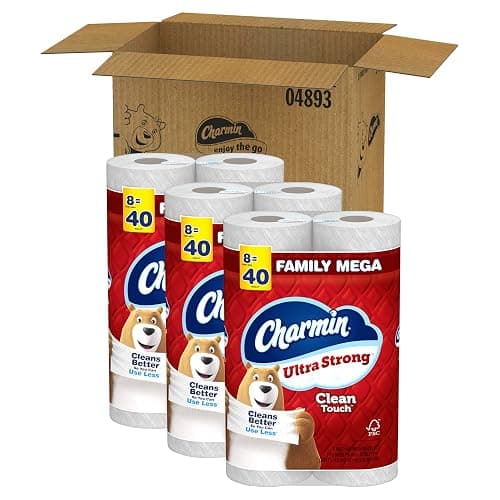 Charmin Ultra Strong Clean Touch Toilet Paper, 24 Family Mega Rolls = 120 Regular Rolls thumbnail 13