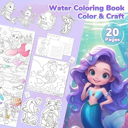 JoyCat Paint with Water Coloring Books for Toddlers, Watercolor Painting Sets for Kids Ages 3-5 4-8, Arts and Crafts Drawing Activities Toy Birthday Gifts for Boys Girls (Underwater World) thumbnail 2