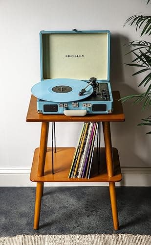 Crosley CR8005F-TU Cruiser Plus Vintage 3-Speed Bluetooth in/Out Suitcase Vinyl Record Player Turntable, Turquoise/White thumbnail 18