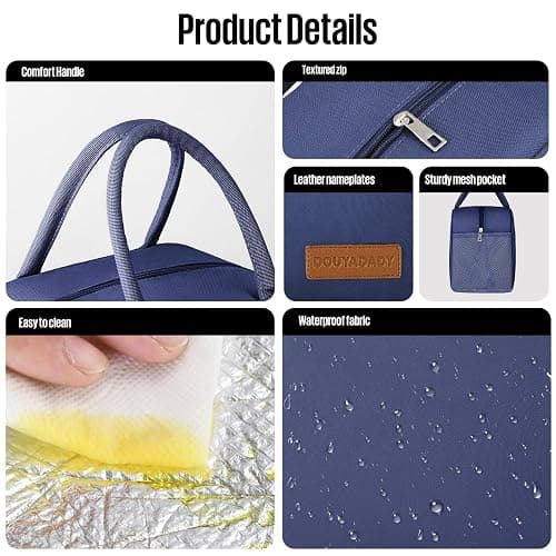 douyadady Lunch Bag Women/Men Lunch Box Women/Men (Dark blue) thumbnail 4