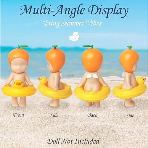 Kaitiaki 2PCS Mini Duck Floaties for Sonny Angel, Cute Yellow Duck Resin Swim Rings Accessories Fits 3 Inch Dolls, Decorative Display Props Clothes for Collectors, Doll Not Included thumbnail 4