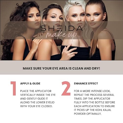 Sheida Natural Kohl Powder – Long-Lasting Traditional Eyeliner - Mineral-Rich Formula for Intense Color and Eye Care - Black 2 gr thumbnail 6