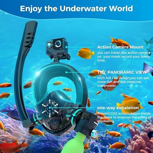 SMACO Mini Scuba Tank with Snorkel Mask 0.5L Portable Small Diving Tank with Full Face Diving Mask Lung Air Tank Sub Mask Reusable DOT Certified Pony Bottle for Snorkeling thumbnail 3