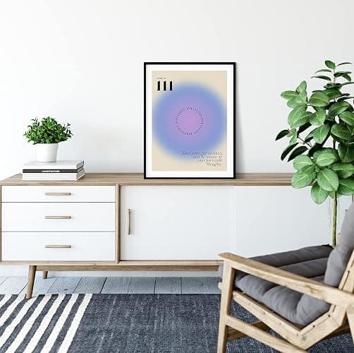 Angel Numbers Wall Art Print - 11x14" UNFRAMED Print - Motivational, Inspirational, Colorful Gradient Aura - Manifestation Wall Decor - Spiritual Wall Art (111) thumbnail 3