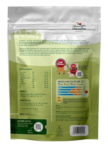 Manna Pro Farmhouse Favorites Mini Goat & Cattle Treats – Premium Baked Snacks for Mini Goats & Mini Cattle – Hand Mixed – Alfalfa & Molasses Flavored – 3lb Bag thumbnail 2