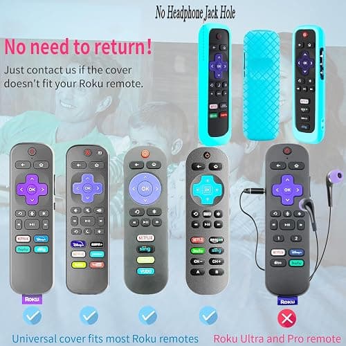 Remote Case for Roku, Battery Cover for TCL Smart TV Steaming Stick, Silicone Protective Controller Remote Cover Universal Sleeve Skin Black thumbnail 7
