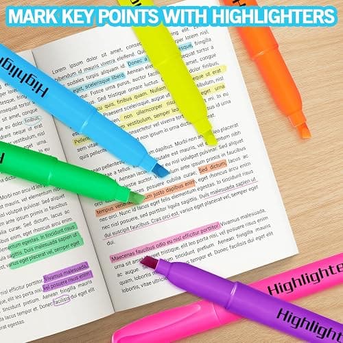Duchong 108 Highlighters Bulk, Highlighters Assorted Colors, Chisel Tip Dry-Quickly No Bleed Highlighter, Office Classroom Must Have, Back to School Supplies for Teachers(Multicolor) thumbnail 5