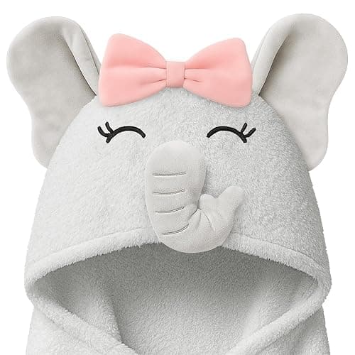 KeaBabies Organic Baby Towel with Hood for Girls, Boys - Soft, Absorbent, 100% Cotton Hooded Baby Towels for Newborns, Infants, Large Hooded Bath Towels for Babies, Kids, Toddler 1-3 (Ella) - Image 1