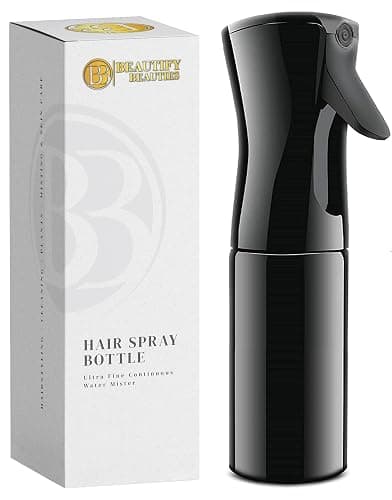 BeautifyBeauties Hair Spray Bottle – Ultra Fine Continuous Water Mister for Hairstyling, Cleaning, Plants, Misting & Skin Care (Black, 6.8 Ounces) - Image 1