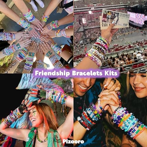 Pizooro Bracelet Making Kit 2400 Pcs Bracelet Beads, 56 Colors Pony Beads in Bead Organizer, 1400 Kandi Beads + 1000 Letter Beads, Jewelry Craft Supplies for Friendship Bracelets, DIY Gifts for Teens thumbnail 2