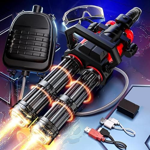 Gatling Electric Water Gun for Adults & Kids, Dual-Barrel, Up to 49FT Most Powerful Automatic Squirt Gun with LED Water-Sensor, Large Water Tank & Battery, Outdoor Pool Toy, Summer Toys for Parties - Image 1