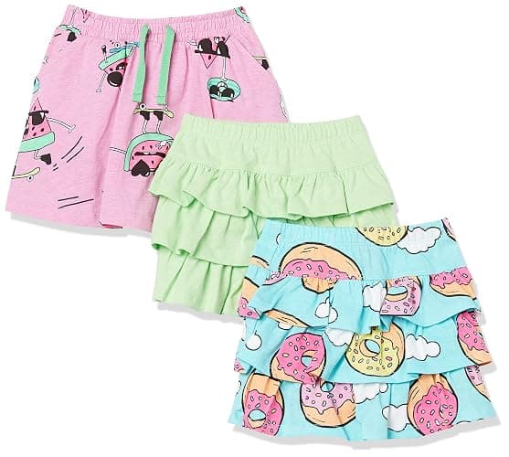 Amazon Essentials Girls and Toddlers' Knitted Ruffle Skort Skirts (Previously Spotted Zebra), Multipacks - Image 1
