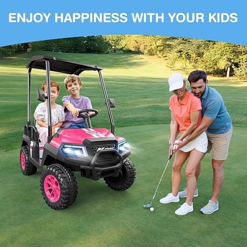 LIGIANT 24V Ride on Car for Big Kids, 4-Seaters Kids Golf Cart | Max. Cap: 264 Lbs(4 Kids), 4WD Kid's Car w/Remote Control, Detachable Awning, Spring Suspension, Music/Story/Power Display thumbnail 8