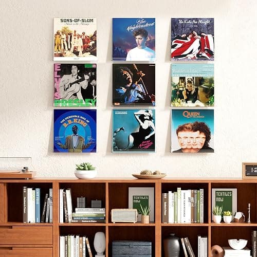 upsimples 6 Pcs 12" Clear Acrylic Shelves, Small Shelf for Wall Display | Narrow Floating Shelves for Nail Polish, Vinyl Wall Mount, Record Holder, Magazine Rack, Comic Display, Picture Ledge Shelf thumbnail 5