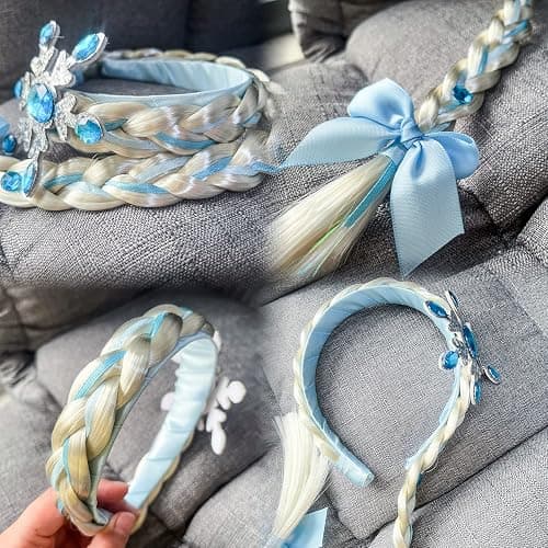 Tatibana Ice Princess Dress Up Wig, Long Haired Princess Long Braided Wig Headband Girl Role Playing Hair Accessories Clothing Accessories thumbnail 4