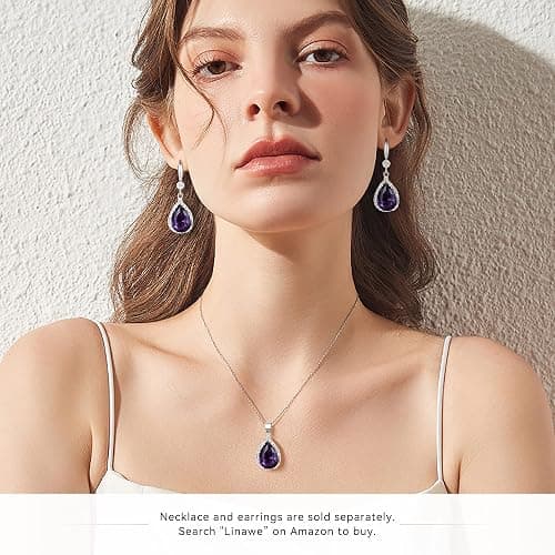 Linawe Imitation Diamond Dangle Earrings for Women Trendy, Rhinestone Drop Chandelier Earrings, Teardrop Crystal Cubic Zirconia Wedding Jewelry Set, 14K Gold/Rose Gold/Silver Tone thumbnail 4