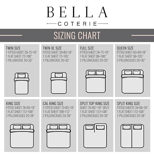 Bella Coterie Luxury Bamboo Viscose Queen Size Sheet Set | 100% Organically Grown | Ultra Soft | Cooling for Hot Sleepers | 18" Deep Pocket [Striped Dune] thumbnail 8