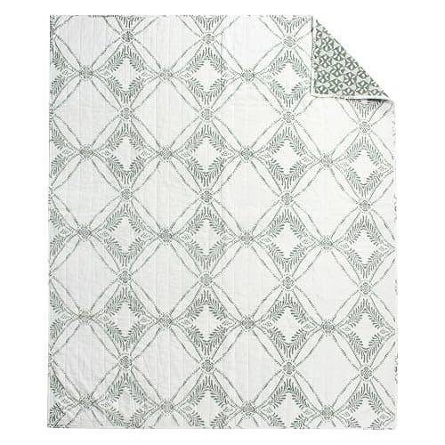Levtex Home - Kemala Sage - Throw - Medallion - Sage, Cream - Throw Size 50x60in. - Cotton thumbnail 5