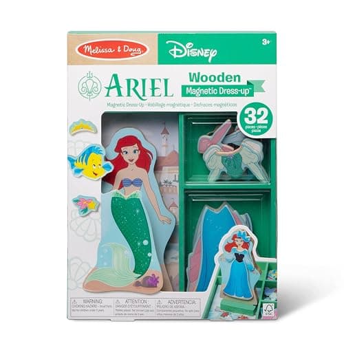 Melissa & Doug Disney Princess Ariel Magnetic Dress-Up Wooden Doll Pretend Play Set (30+ Pieces) thumbnail 6