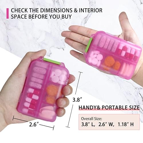 iouwei Pill Organizer With Medicine Labels - 7 Day Travel Daily Container, Mini Medication Storage Case, White With 161 Labels thumbnail 4