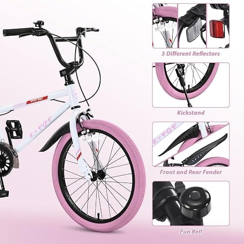 BGGFNZ 20 Inch Kids Bike BMX Style Bike, Girls Boys Bikes Ages 8-12, Single Speed Kids Bicycle for Boys Girls, Lightweight Boys Bike with Adjustable Seat, Multiple Colors thumbnail 6