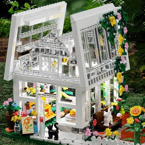 LEGPS YYDS Flower House Building Mini Set with LED, City Street View Greenhouse Building Blocks Toy, Valentine Xmas Gift for Friends or Girls 8-12 Year thumbnail 8