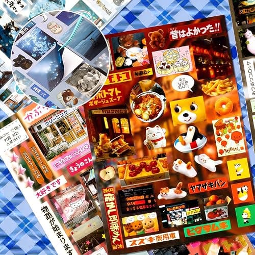 990Pcs Japanese Sticker Book, Retro Romantic Memory Series Comic Books Style Korean Sticker Aesthetic Japanese Stickers Book for Adults Gifts (Blue Style) thumbnail 6