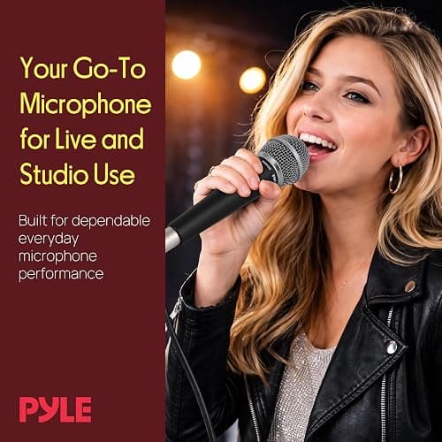 Pyle Microphone, Dynamic Cardioid, XLR Cable Included, Unidirectional, Rugged Construction, Built-in Pop Filter, Perfect for Stage & Studio, High Gain, Ultra-Wide Frequency Response, 15ft Cable thumbnail 8