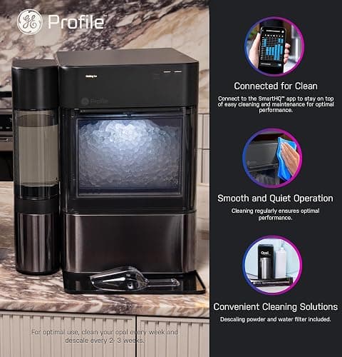 Profile GE Profile Opal 2.0 XL with 1 Gallon Tank, Chewable Crunchable Countertop Nugget Ice Maker, Scoop Included, 38 lbs in 24 Hours, Pellet Ice Machine with WiFi & Smart Connected, Black Stainless thumbnail 4