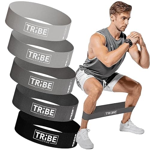 Tribe Lifting Fabric Resistance Bands for Glutes & Legs | 5 Fabric Workout Bands Set | Thick Booty Bands for Squats, Lunges, Hip Training, Physical Therapy & Home Workouts - Image 1
