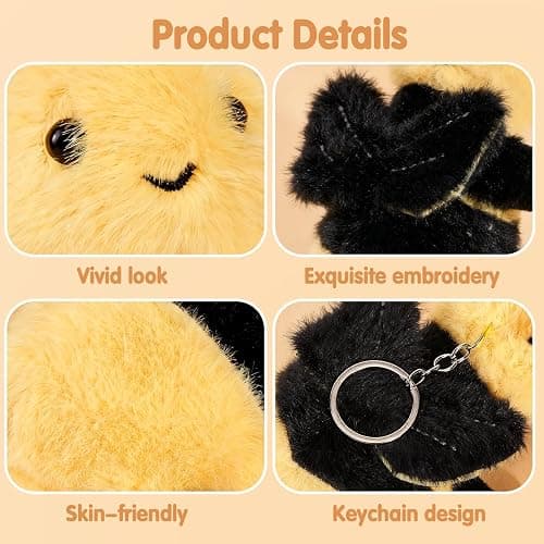 Niceup 4.7in Insect Stuffed Animal Keychains 6pcs Bug Party Favors Decor Toys Cute Small Plushies Spider Caterpillar Ladybug Ladybird Bumblebee Moth Snail for Halloween Kids Christmas Stuffer Gift thumbnail 4