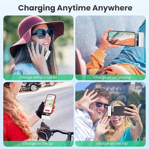 Mini Portable Charger for iPhone with Built in USB C Cable, 5500mAh Small Power Bank 20W PD Fast Charging, LCD Display Battery Pack for iPhone 17/16/15/14/13/12/11/X/8/6 Series Android Galaxy (White) thumbnail 6