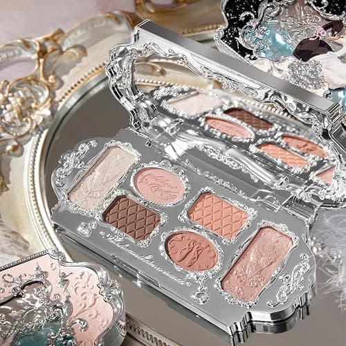 Flower Knows Swan Ballet Six-Color Makeup Palette,Neutral Pink Eyeshadow with 4 Matte + 2 Shimmer Shades,Blendable Smooth Cute Eye Makeup,0.23 Oz(01 White Swan) thumbnail 6