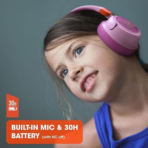 JBL JR 460NC - Wireless Over-Ear Noise Cancelling Kids Headphones - White thumbnail 5