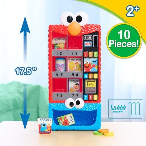 Sesame Street Elmo’s Sesame Snacks Vending Machine Toy by Just Play | 6 Play Snacks, 3 Coins, Music, Phrases, Interactive Pretend Play, Learning Toy, Ages 2 and Up thumbnail 6