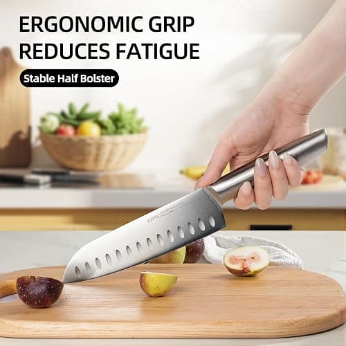 KnifeSaga Kitchen Knife Set 14 Piece Premium Japanese High Carbon Stainless Steel Knife Block Sets with Built-in Sharpener, Razor Sharp Knives Set for Kitchen, Quality Acacia Wood Block Knife Set thumbnail 5