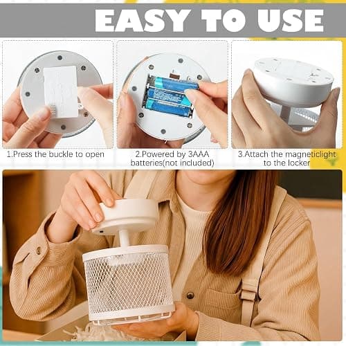 Fuyoooo Magnetic Locker Light LED Locker Chandelier, White | Back-to-School Locker Essential, Magnetic Mounting, Decorative and Functional, Brightens Dark Lockers, Space-Saving Design thumbnail 4