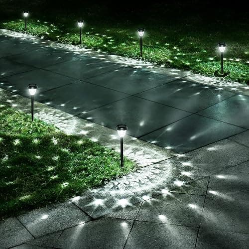 URAGO Super Bright Solar Lights Outdoor Waterproof-10 Pack, Dusk to Dawn Up to 12 Hrs Solar Powered Outdoor Pathway Garden Lights Auto On/Off, LED Landscape Lighting Decorative for Walkway Patio Yard - Image 1