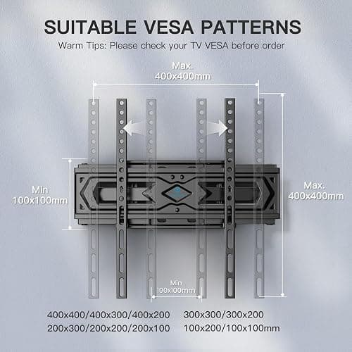 PERLESMITH Soporte TV Pared Articulado Inclinable Y Giratorio – Soporte TV para 26-70 Pulgadas Pantallas – MAX VESA 400x400mm, para Soportar 45kg thumbnail 2