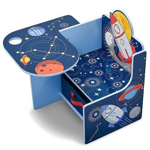 Delta Children Space Adventures Chair Desk with Storage Bin - Ideal for Arts & Crafts, Snack Time, Homeschooling, Homework & More - Greenguard Gold Certified, Blue thumbnail 10