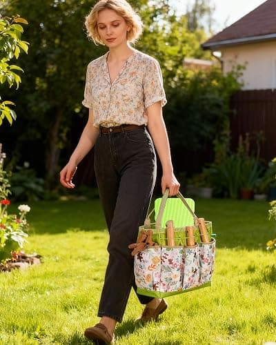 Garden Tool Set 11-Piece Heavy Duty Gardening Hand Tools - Rust-Resistant Stainless Steel with Durable Stylish Garden Tools Organizer Tote Bag | Ideal Gardening Gift for Women & Garden Enthusiasts thumbnail 9