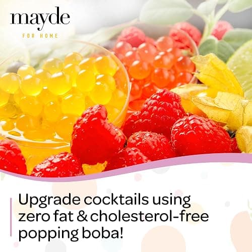 Mayde Popping Boba Pearls, Strawberry, Mango, Passion Fruit, 490g, 3 Pack | Bursting Balls Party Kit thumbnail 5