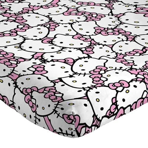 Jay Franco Sheet Set with Fitted, Flat Sheets & Pillow Cover - Ultra-Soft Bedding with Pillowcase for Room Decor, Multi - Hello Kitty, 3 Piece Twin thumbnail 3