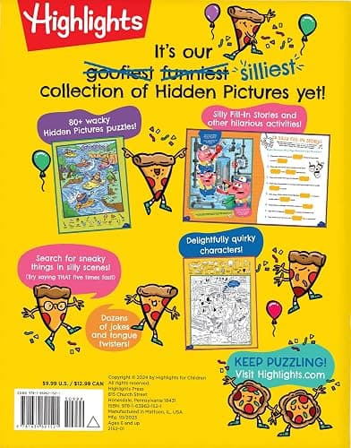 Silliest Hidden Pictures Puzzles Ever: Search-and-Find Book for Kids 6 and Up with Over 1,000 Hidden Objects, Road Trip Games, Silly Jokes and Wacky ... for Hours of Fun (Highlights Hidden Pictures) thumbnail 2