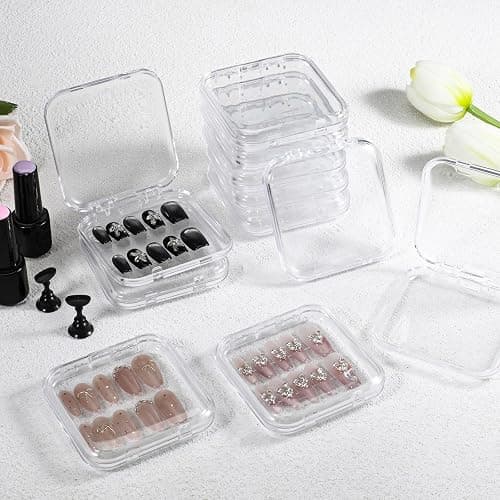 20pcs Press on Nail Storage Box with 90 Pcs Adhesive Double Sided Tape | Nail Packaging for Press Ons Presses on Nails Container for Fake Nailes Storage Case Nails Display Art Business thumbnail 3